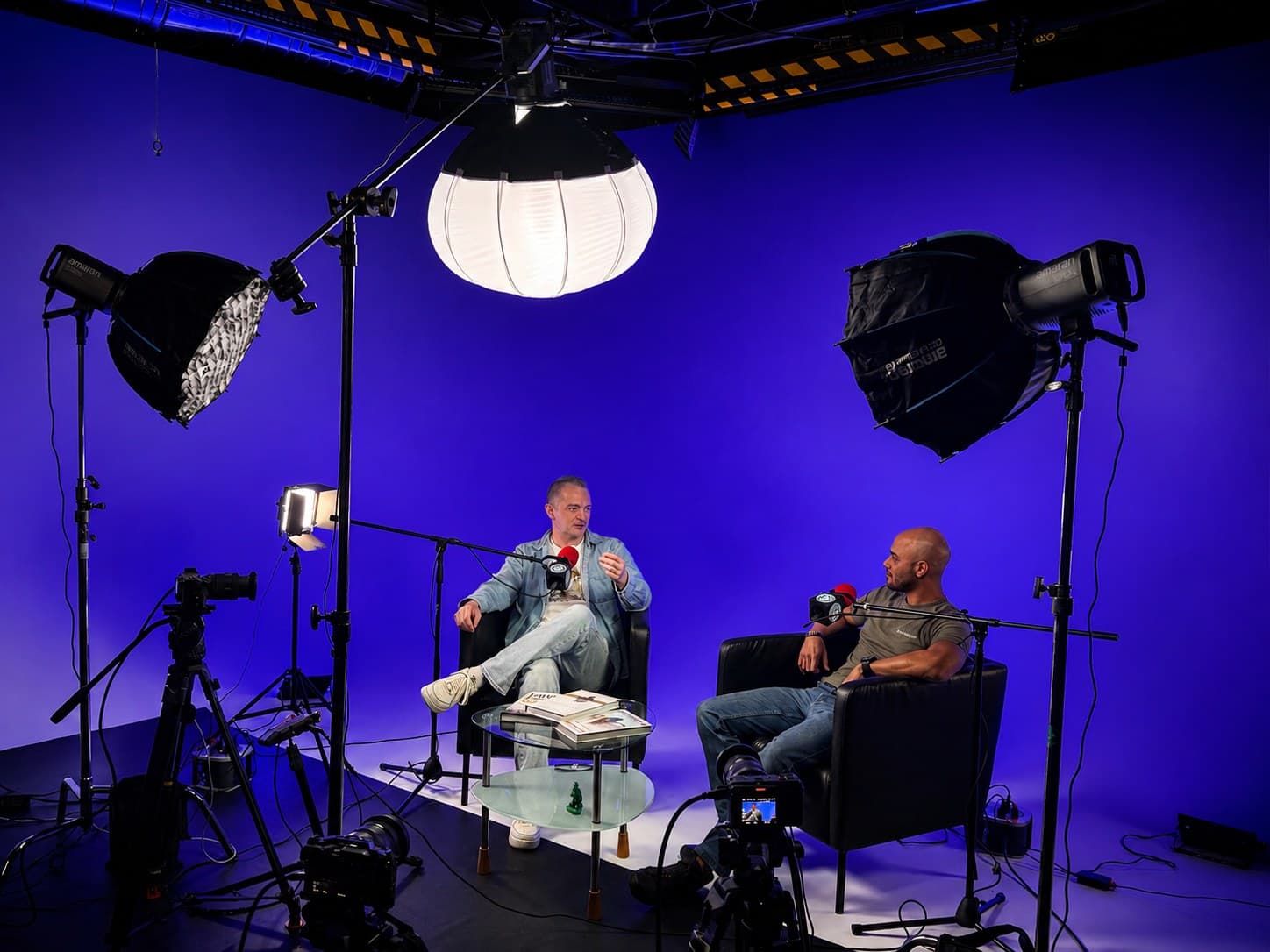 Lit production setup inside VibeShack Studios in San Francisco