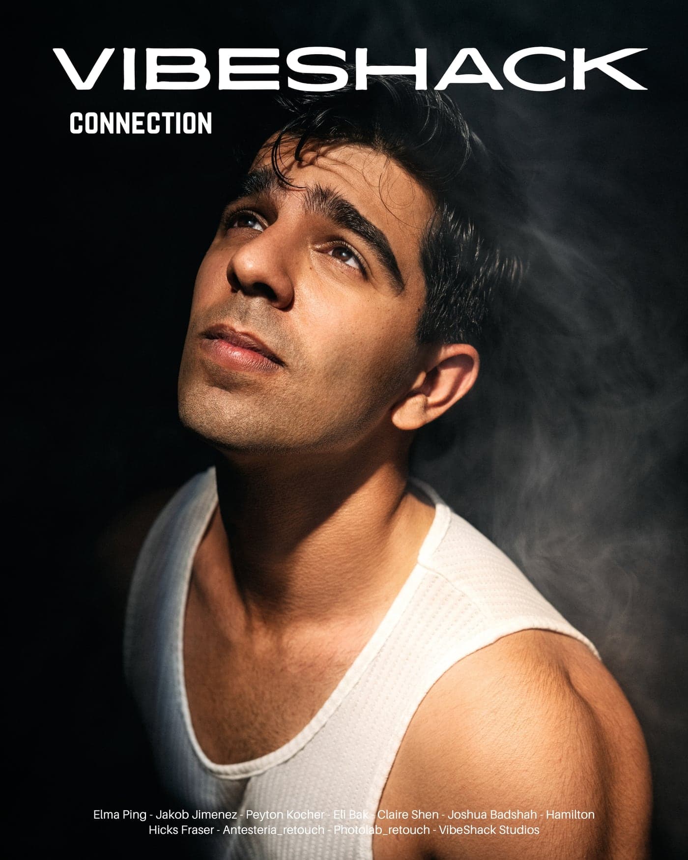 Editorial cover-style portrait photographed at VibeShack Studios