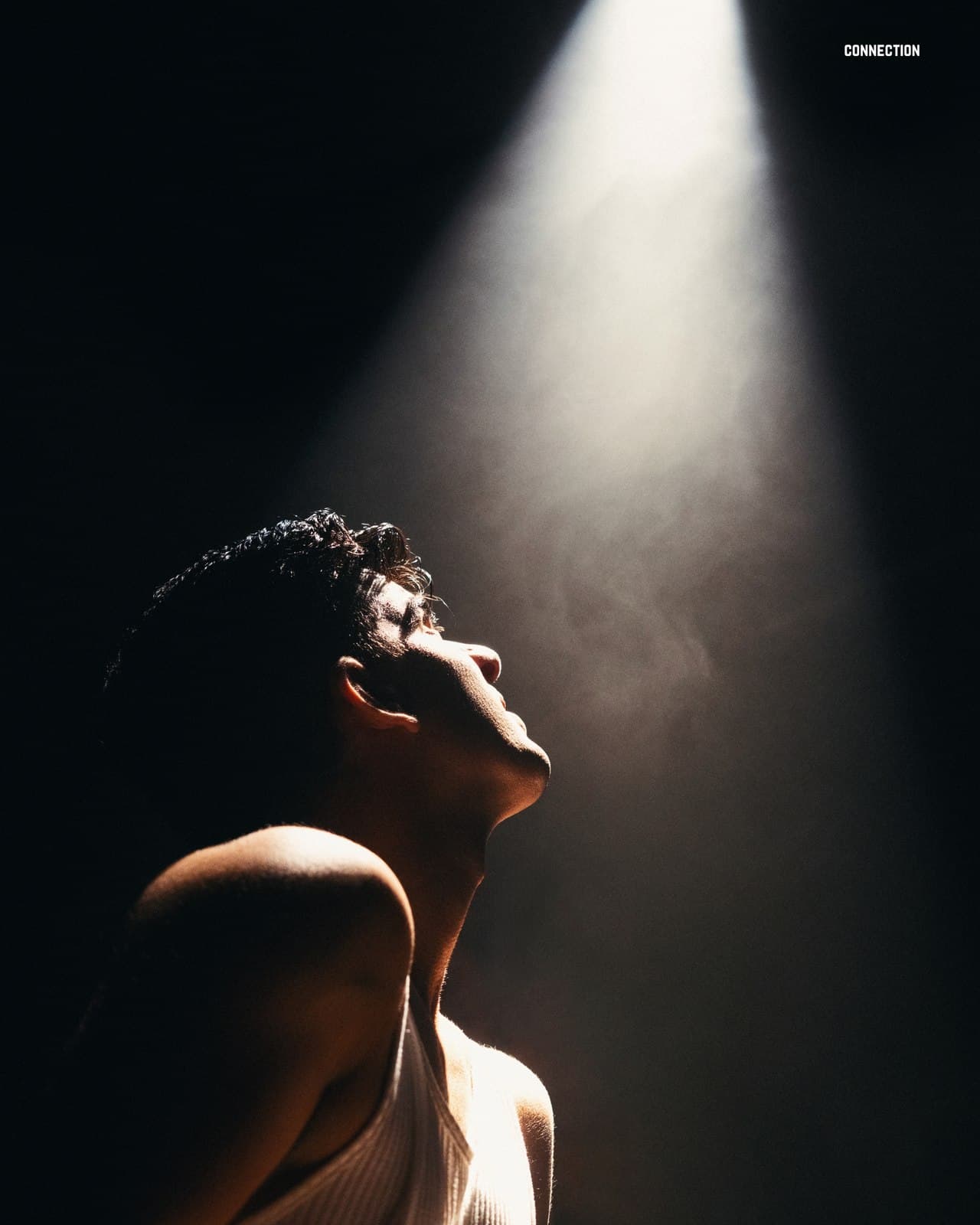 Spotlight portrait photographed at VibeShack Studios